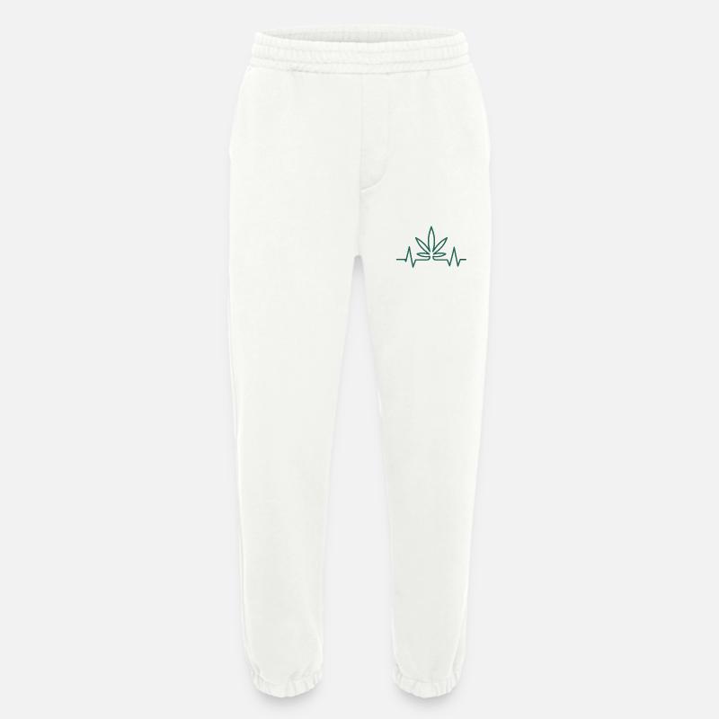 Herzschlag Hanfblatt - Heavyweight Jogginghose - made by SPREAD  - OFF WHITE
