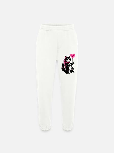 Monster Cat Pink - Heavyweight Jogging Pants - made by SPREAD  - OFF WHITE