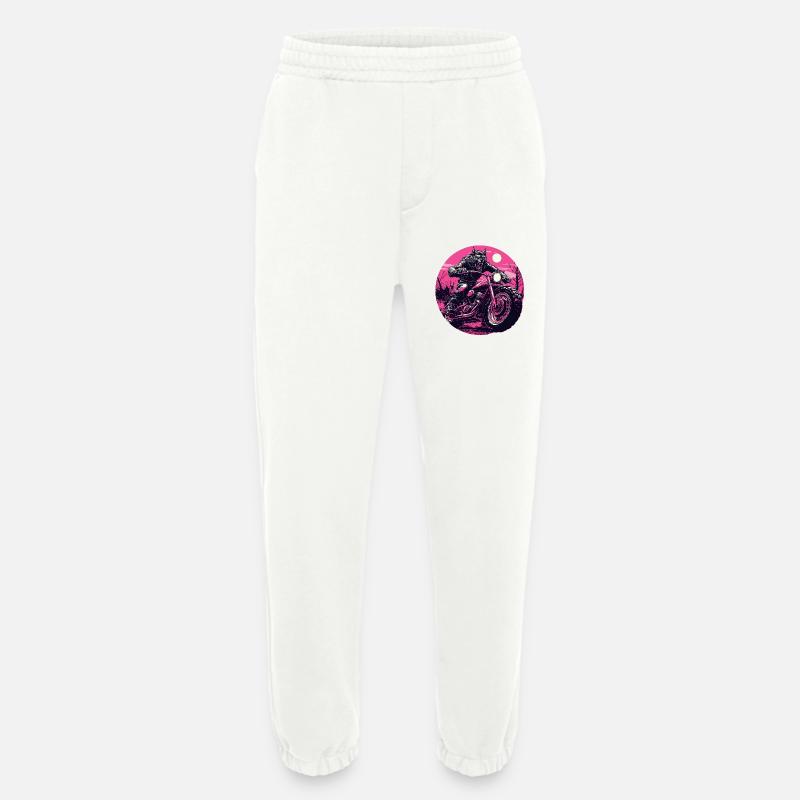 Werwolf auf Motorrad Neonpink - Heavyweight Jogginghose - made by SPREAD - OFF WHITE