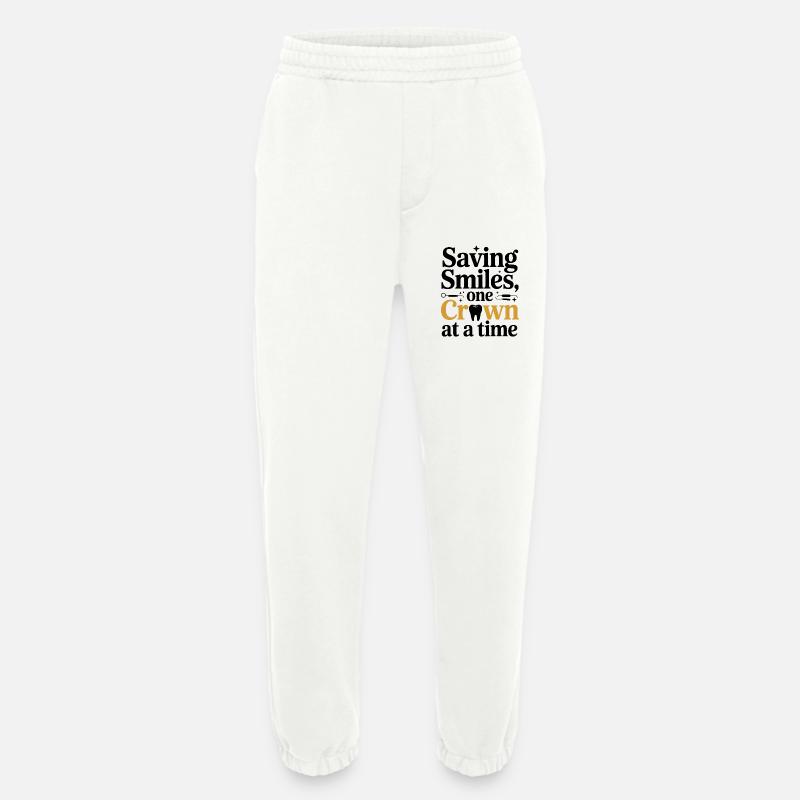 Dental Lab Technician Crown Maker Design  - Heavyweight Jogging Pants - made by SPREAD  - OFF WHITE