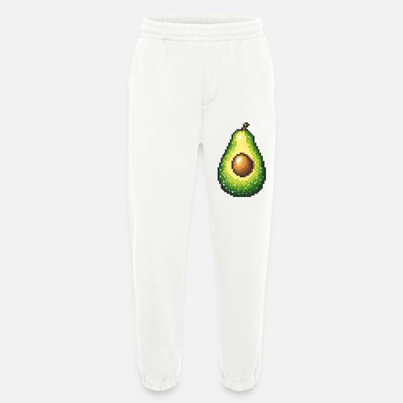 Pixel Avocado Retro Fruit Image - Heavyweight Jogging Pants - made by SPREAD  - OFF WHITE
