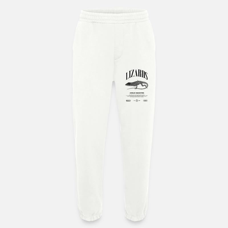 Cuban Knight Anole Reptile Keeper Lizard - Heavyweight Jogging Pants - made by SPREAD  - OFF WHITE