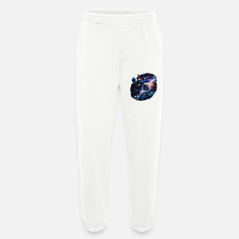 Galactic Planetary System Pattern - Heavyweight Jogging Pants - made by SPREAD  - OFF WHITE