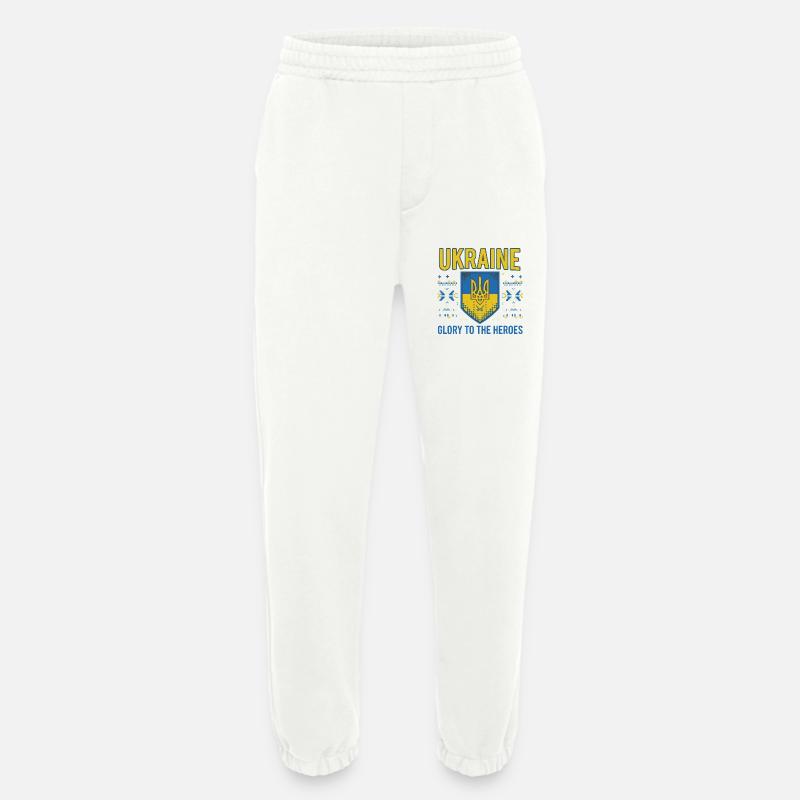 Ukraine Crest Glory Tee - Heavyweight Jogging Pants - made by SPREAD  - OFF WHITE