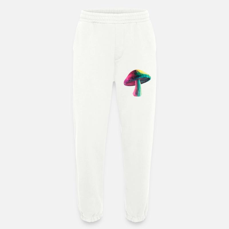 Champignon - Logo Low Poly cool - Pantalon de jogging bio épais fabriqué en UE - OFF WHITE