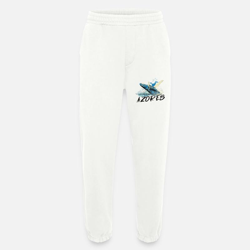 Blaue abstrakte Welle mit Buckelwal - Heavyweight Jogginghose - made by SPREAD  - OFF WHITE