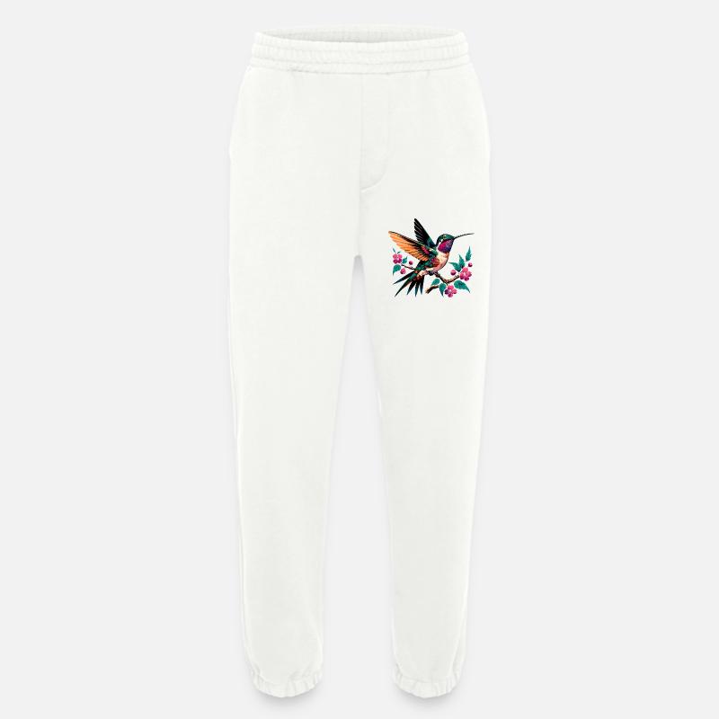 Lebendiger Kolibri auf blühendem Ast - Heavyweight Jogginghose - made by SPREAD  - OFF WHITE