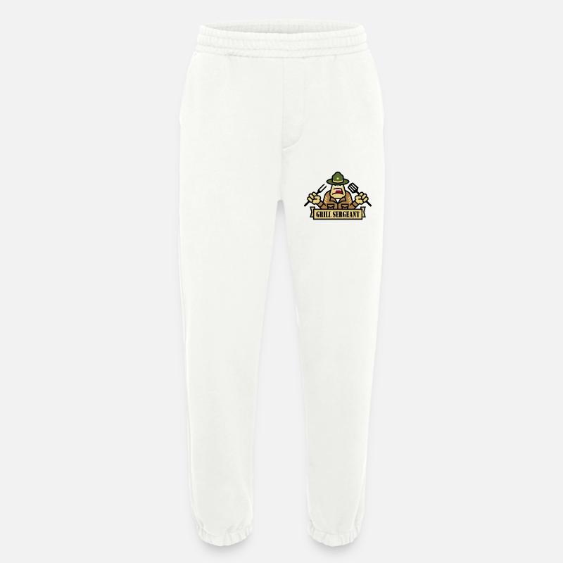 Grill Sergeant (Grillen / BBQ / Barbecue) - Heavyweight Jogginghose - made by SPREAD  - OFF WHITE