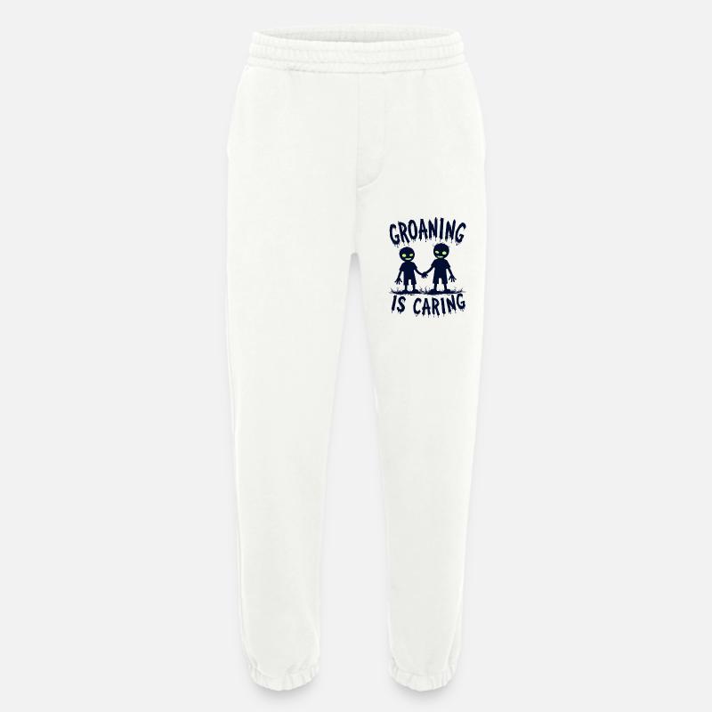Groaning is Caring Zombie Humor - Heavyweight Jogging Pants - made by SPREAD - OFF WHITE