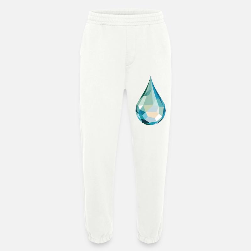 Wassertropfen - Cooles Low Poly Logo - Heavyweight Jogginghose - made by SPREAD  - OFF WHITE