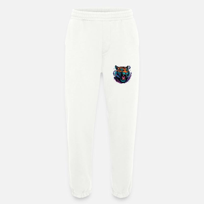 Neon Tiger Rage Galaxy Design - Heavyweight Jogginghose - made by SPREAD  - OFF WHITE