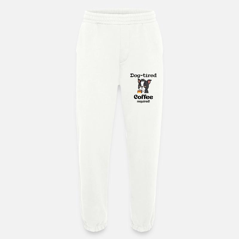 Boston - Hund müde - Kaffee erforderlich - Heavyweight Jogginghose - made by SPREAD  - OFF WHITE