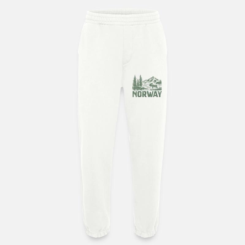 Norwegische Waldlandschaft mit Elch - Heavyweight Jogginghose - made by SPREAD  - OFF WHITE