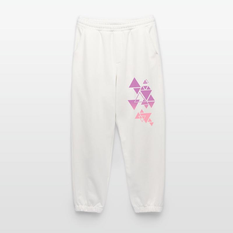 Gradient Triangle Pattern Pink Heavyweight Jogging Pants - made by SPREAD 