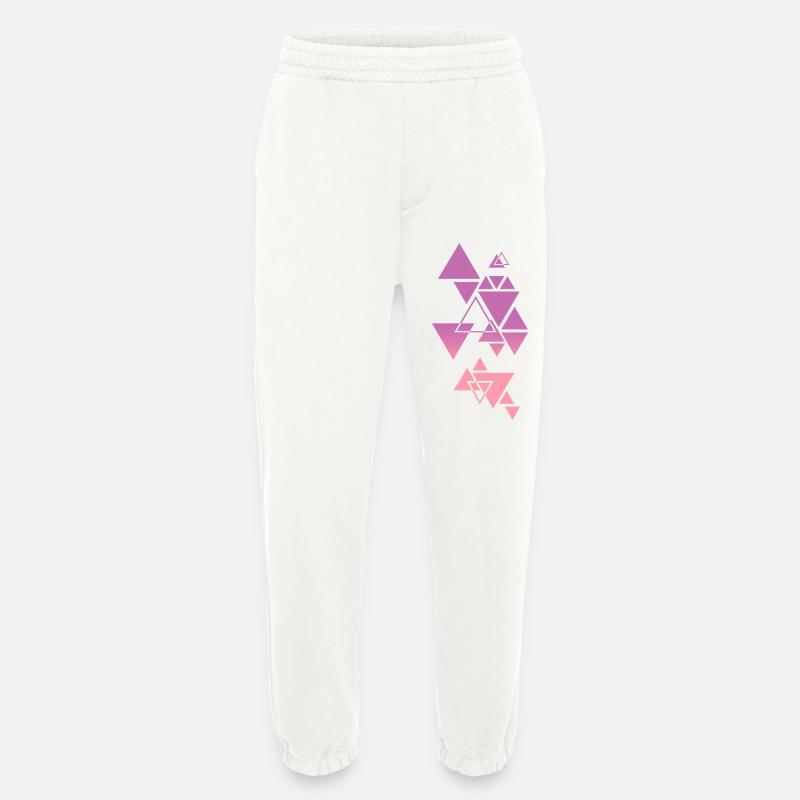 Gradient Triangle Pattern Pink - Heavyweight Jogging Pants - made by SPREAD  - OFF WHITE