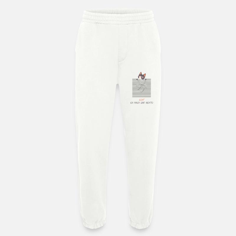Neugierige Katze – Lustiger 3D-Linien-Effekt - Heavyweight Jogginghose - made by SPREAD  - OFF WHITE