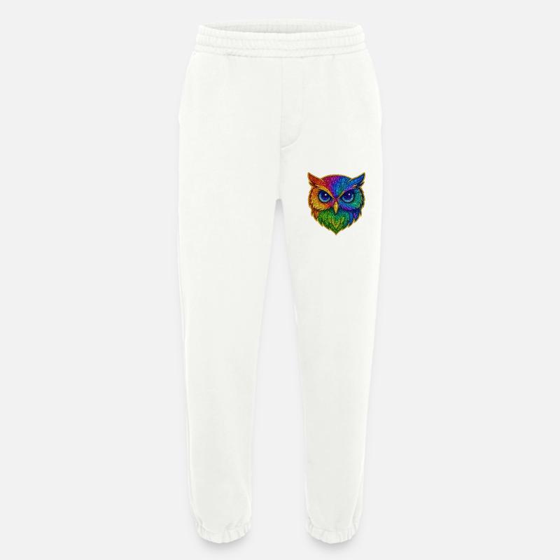 Eule | Waldkauz | Regenbogen Eulenzauber - Heavyweight Jogginghose - made by SPREAD  - OFF WHITE
