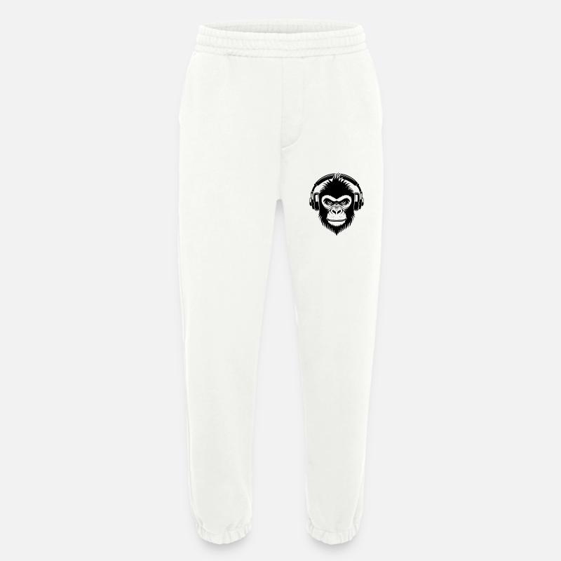 Frecher Comic-Affe mit Kopfhörern Shirt - Heavyweight Jogginghose - made by SPREAD  - OFF WHITE