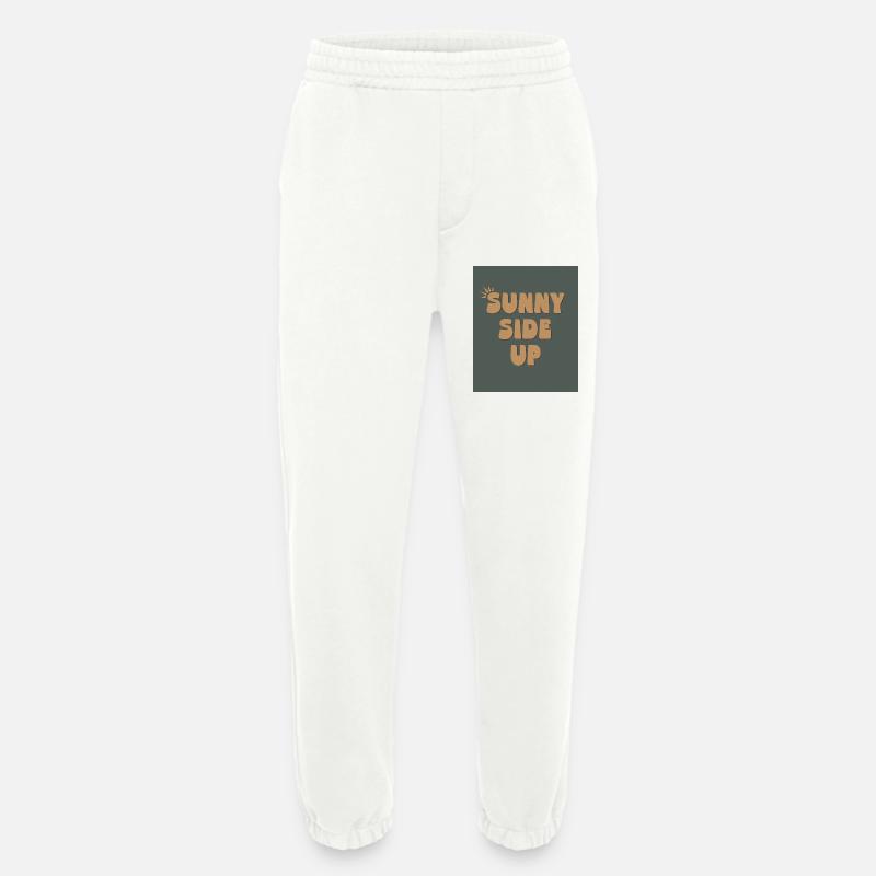 Sunny Side Up – Stay Bright & Positive - Heavyweight Jogginghose - made by SPREAD  - OFF WHITE