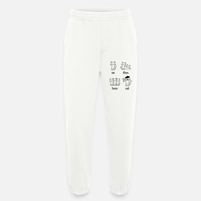 Cat Group Pun Pattern - Heavyweight Jogging Pants - made by SPREAD  - OFF WHITE