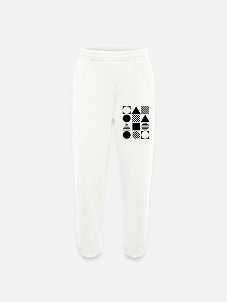 bauhaus geometric art design - Heavyweight Jogging Pants - made by SPREAD  - OFF WHITE
