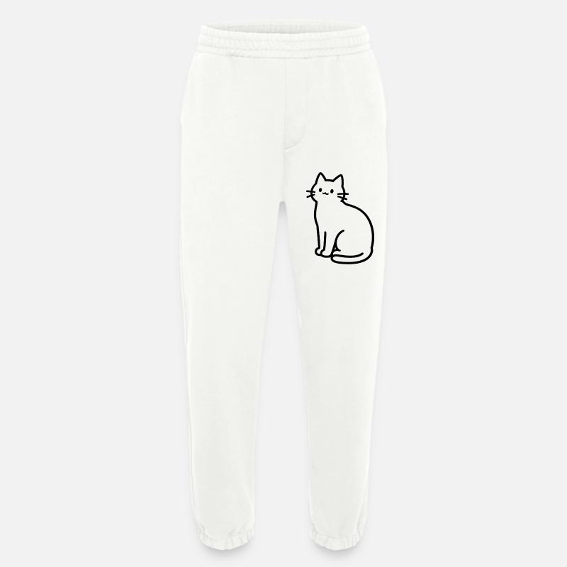 Katze im sitzen - Heavyweight Jogginghose - made by SPREAD  - OFF WHITE
