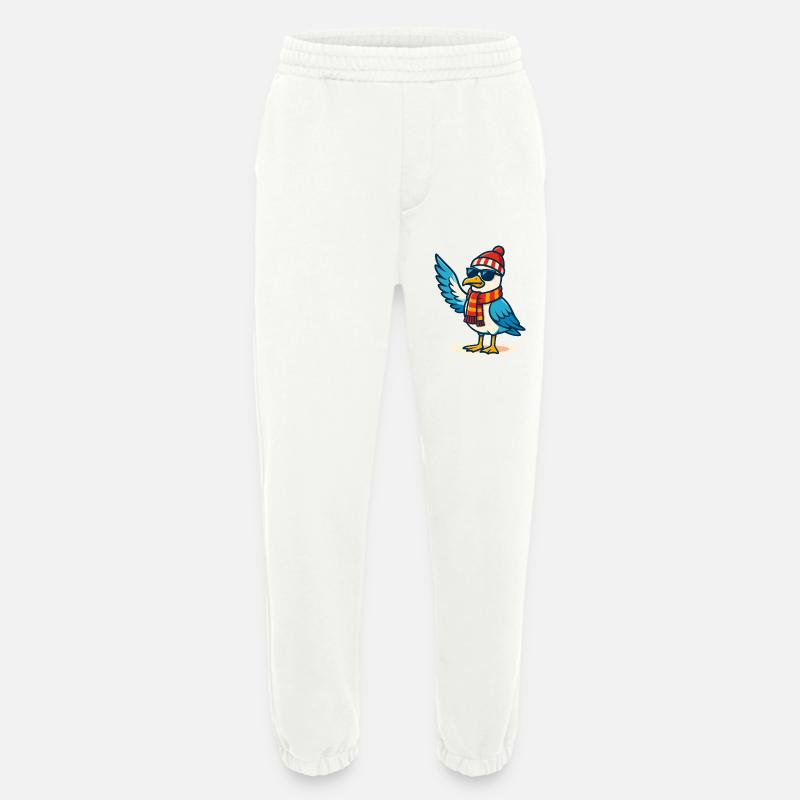 Cool seagull with sunglasses & cap - Heavyweight Jogging Pants - made by SPREAD  - OFF WHITE