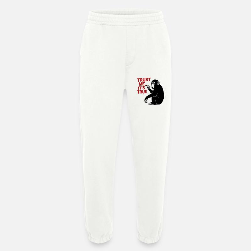 Believe me, it's true – monkey art - Heavyweight Jogging Pants - made by SPREAD  - OFF WHITE