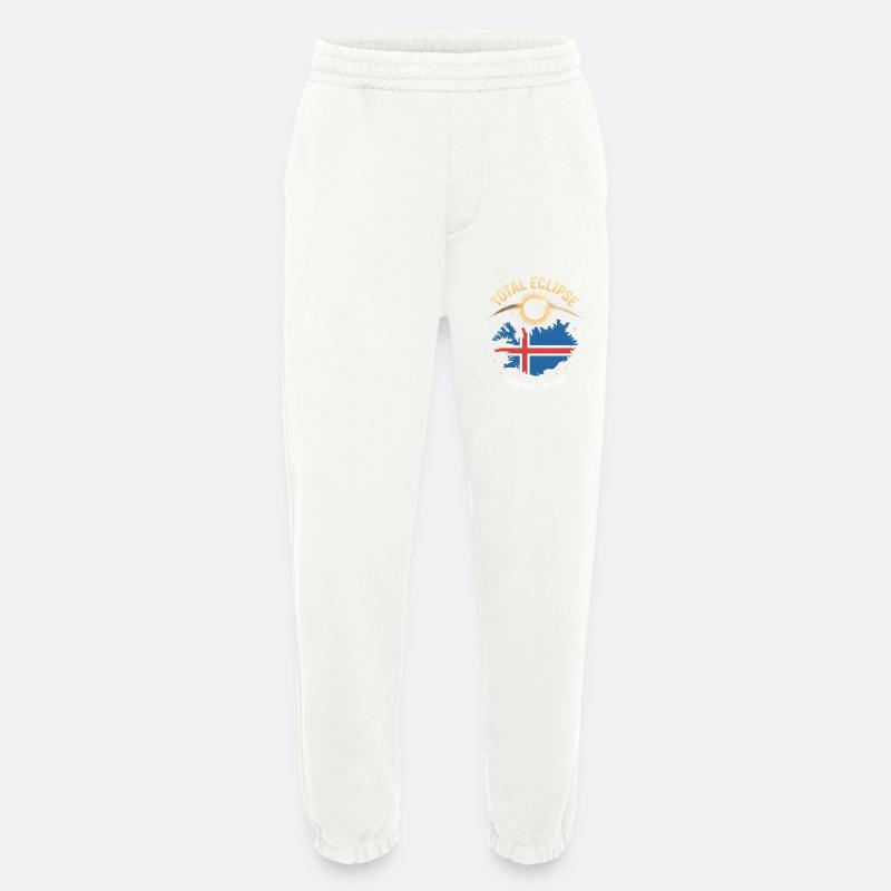 Total Solar Eclipse Iceland 2026 - Heavyweight Jogging Pants - made by SPREAD  - OFF WHITE