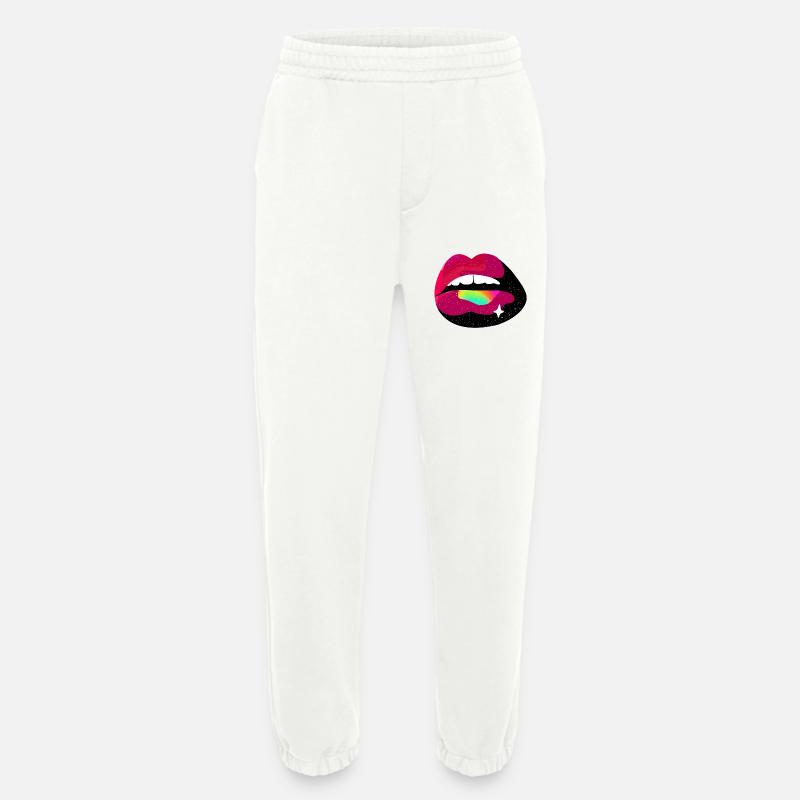 Kosmischer Regenbogen Lippenkuss - Heavyweight Jogginghose - made by SPREAD  - OFF WHITE