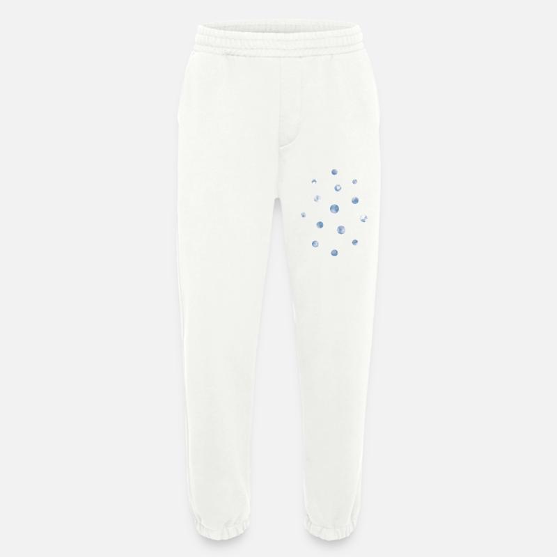 Blue Bokeh Light Points Pattern - Heavyweight Jogging Pants - made by SPREAD  - OFF WHITE