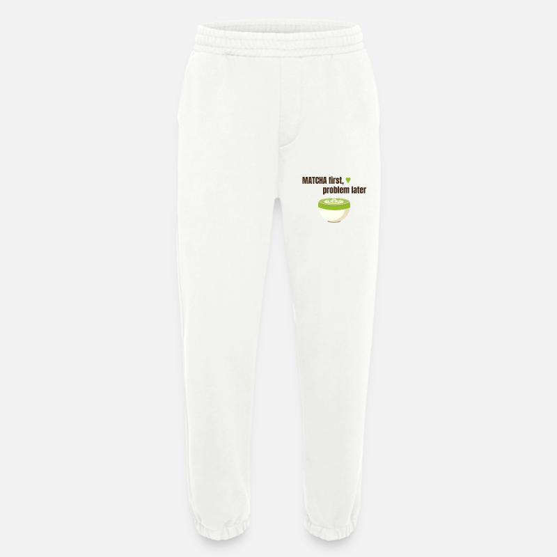 Matcha first, problem later - Heavyweight Jogging Pants - made by SPREAD  - OFF WHITE