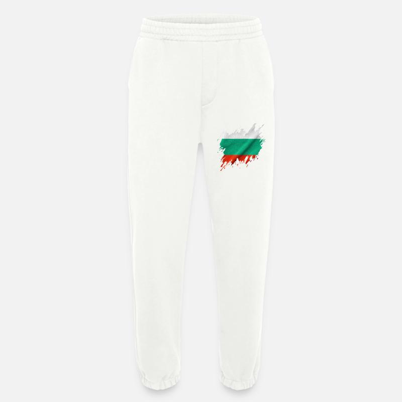 Drapeau bulgare, style déchiré - Pantalon de jogging bio épais fabriqué en UE - OFF WHITE