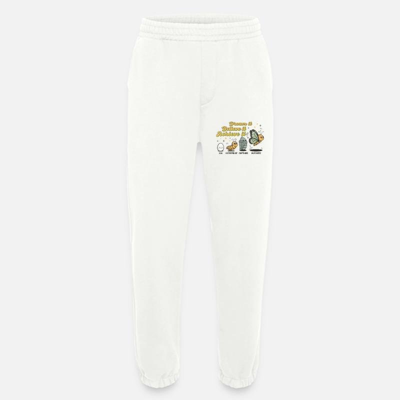 Chenille Papillon Ecole Evolution Cadeau - Pantalon de jogging bio épais fabriqué en UE - OFF WHITE