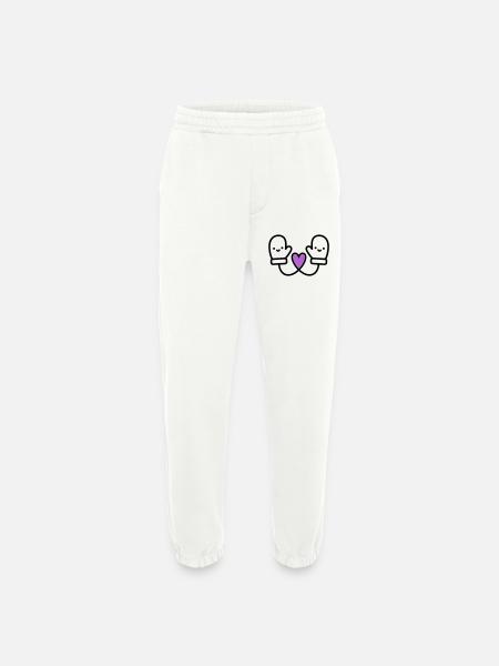 Cute Gloves with Heart | Winter Love - Heavyweight Jogging Pants - made by SPREAD  - OFF WHITE