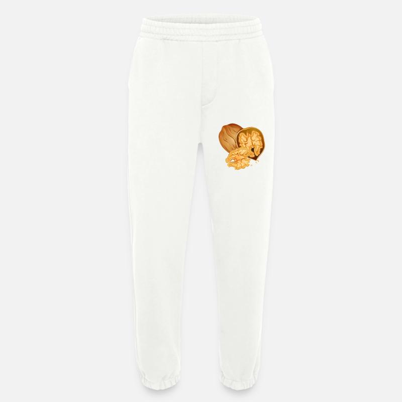 Detailed walnut with open nut - Heavyweight Jogging Pants - made by SPREAD  - OFF WHITE