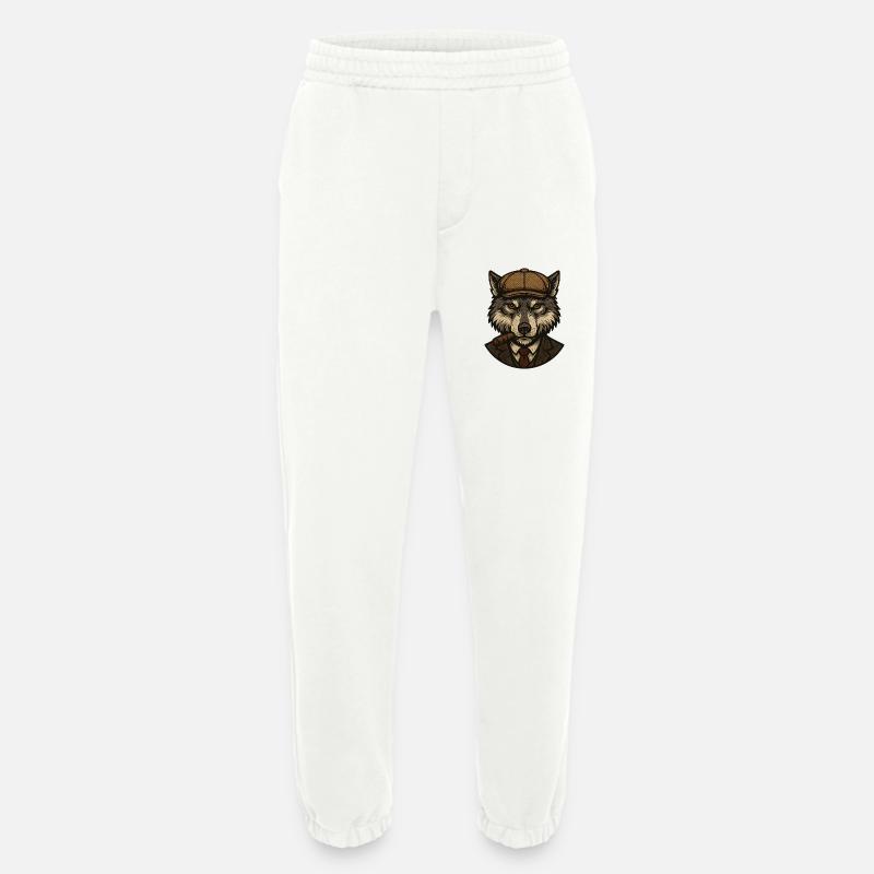 Wolf mit Baskenmütze und Zigarre - Heavyweight Jogginghose - made by SPREAD  - OFF WHITE