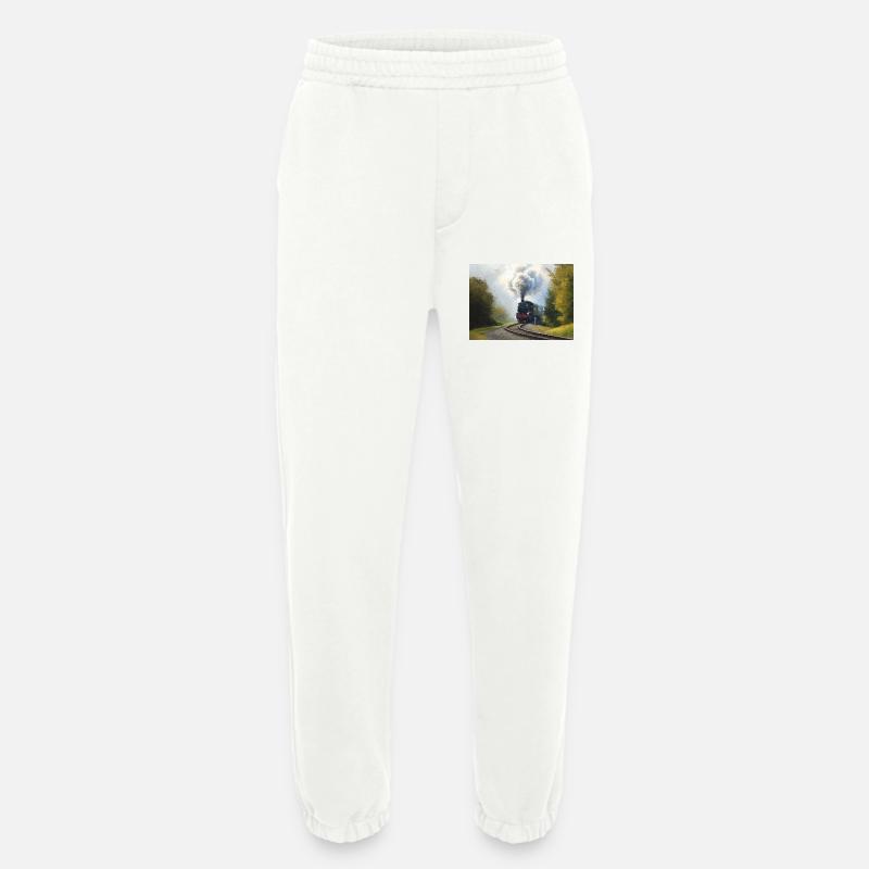 Herbstliche Dampfeisenbahn im Wald - Heavyweight Jogginghose - made by SPREAD  - OFF WHITE