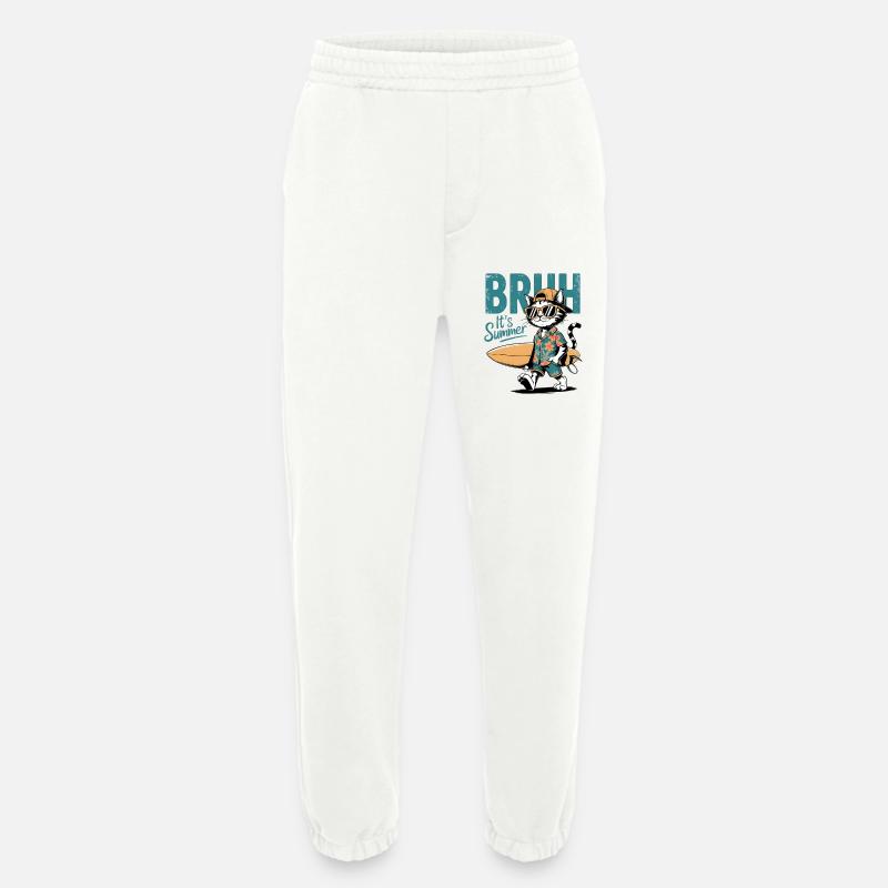 Surfer Katze mit Surfbrett - Heavyweight Jogginghose - made by SPREAD  - OFF WHITE