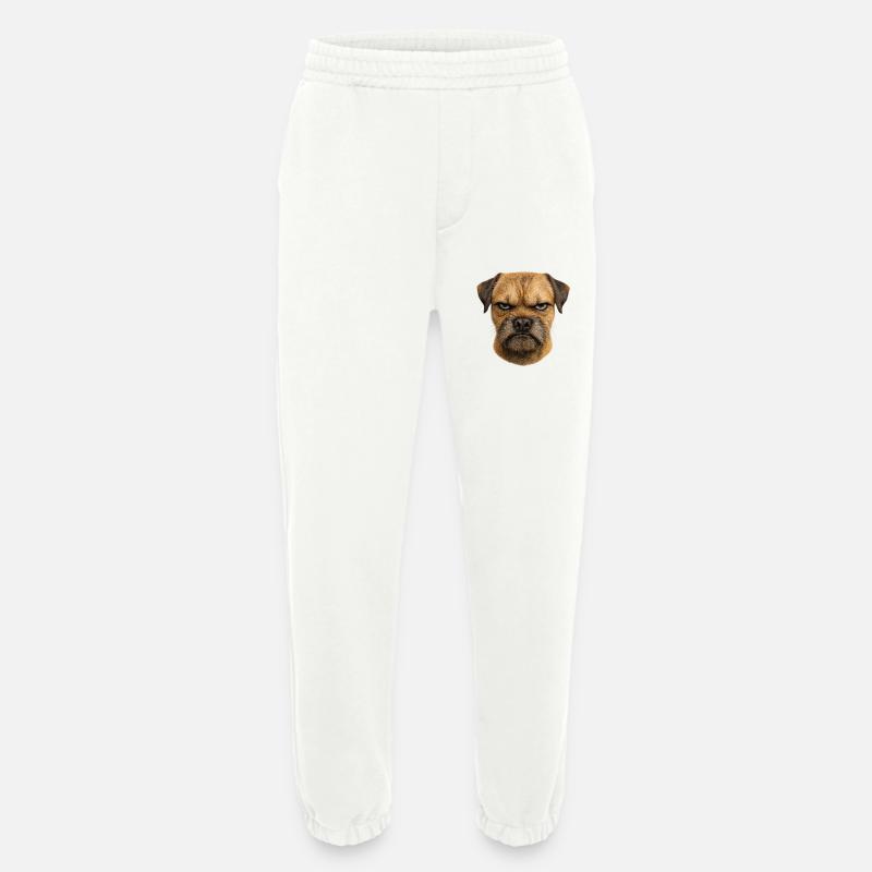 Grim Dog Face | Border Terrier - Heavyweight Jogging Pants - made by SPREAD - OFF WHITE