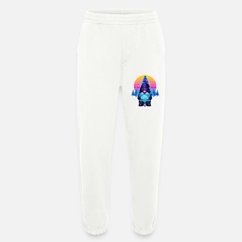Cyberpunk Code Gnome - Synthwave Noël Nerd - Pantalon de jogging bio épais fabriqué en UE - OFF WHITE