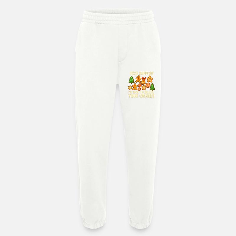 Support technique Cookie Noël Mème - Pantalon de jogging bio épais fabriqué en UE - OFF WHITE