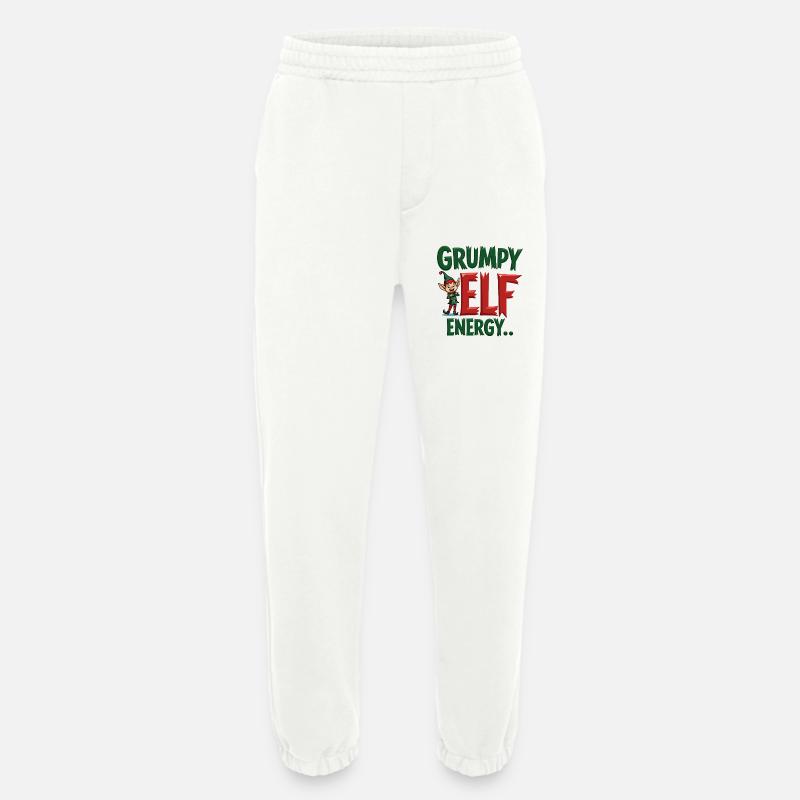 Grumpy Elf Energy Mürrischer Wichtel - Heavyweight Jogginghose - made by SPREAD - OFF WHITE