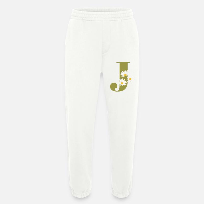 Buchstabe j Grüne Gänseblümchen - Heavyweight Jogginghose - made by SPREAD  - OFF WHITE