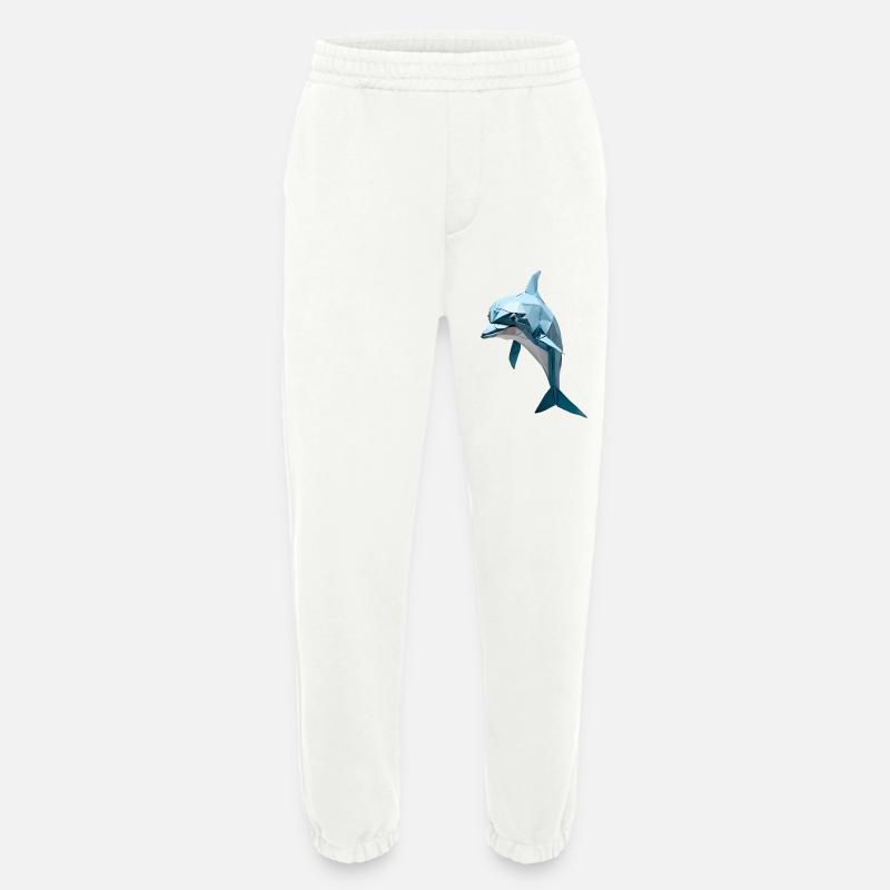 Blauer Low-Poly Delfin - Heavyweight Jogginghose - made by SPREAD  - OFF WHITE