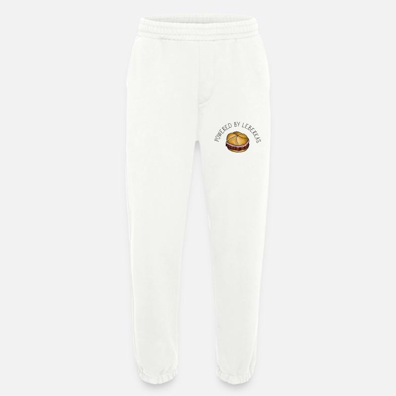 Propulsé par Leberkas – Leberkäse Spruch - Pantalon de jogging bio épais fabriqué en UE - OFF WHITE