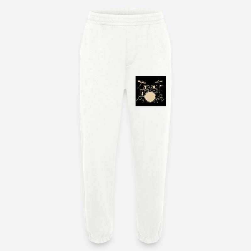 Illustration de batterie Black Silver - Pantalon de jogging bio épais fabriqué en UE - OFF WHITE
