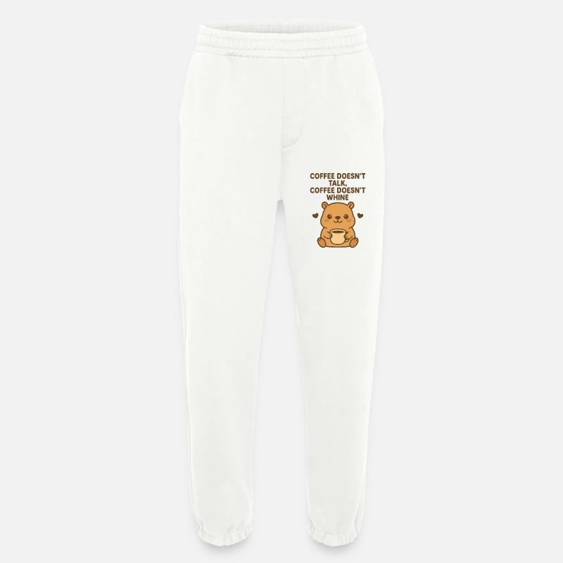 Coffee doesn't make much talk - Heavyweight Jogging Pants - made by SPREAD  - OFF WHITE