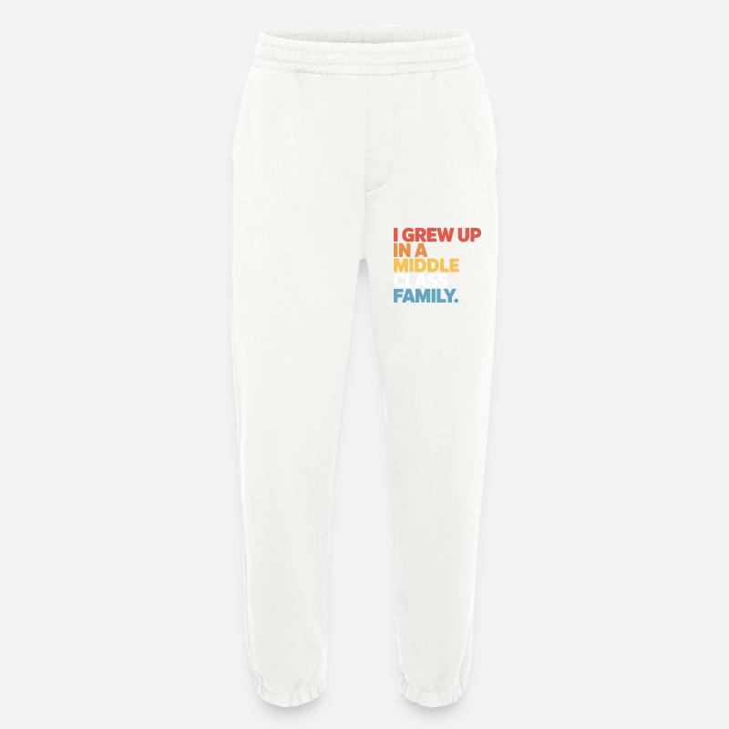 Wuchs in einer Mittelklassefamilie auf - Heavyweight Jogginghose - made by SPREAD  - OFF WHITE
