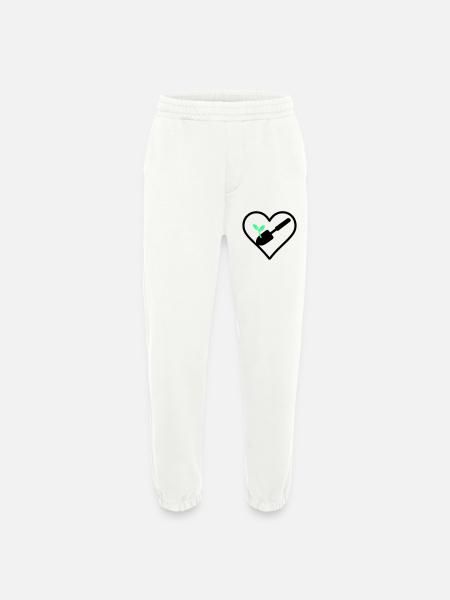Gardening Heart – Green Passion - Heavyweight Jogging Pants - made by SPREAD  - OFF WHITE